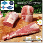 Beef Eye Fillet Mignon Has Dalam Tenderloin AGED BY GOODWINS 3-4 weeks STEER (young cattle) Australia HARVEY frozen 1/3 WELLINGTON cuts (price/pc 1kg)